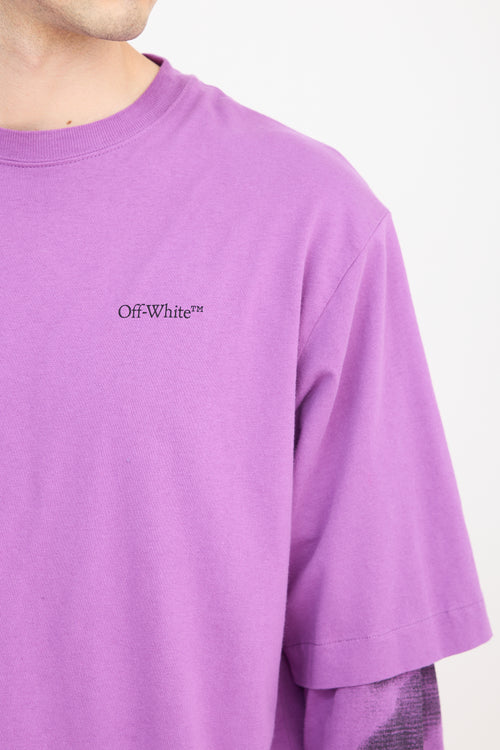 Off-White Purple & Black Layered T-Shirt