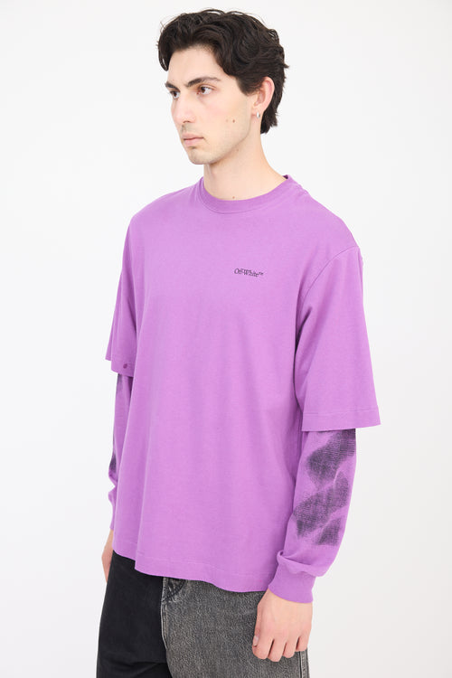 Off-White Purple & Black Layered T-Shirt