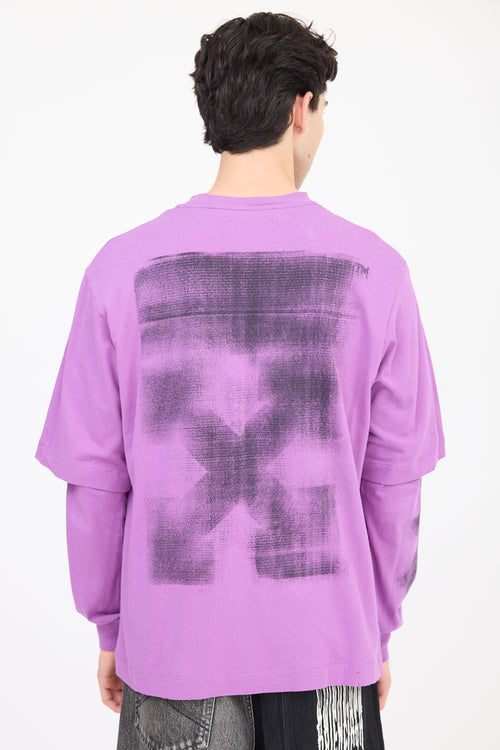 Off-White Purple & Black Layered T-Shirt