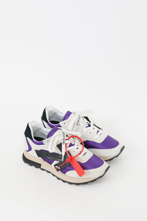 Off-White White & Purple Leather HG Sneaker