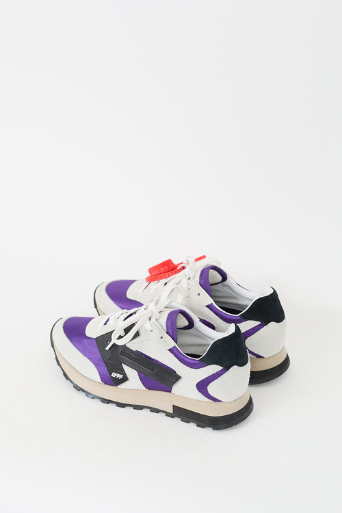 Off-White White & Purple Leather HG Sneaker