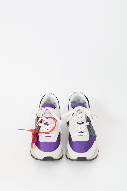 Off-White White & Purple Leather HG Sneaker