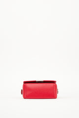 Off-White Red & Multi Saffiano Leather Logo Flap Bag