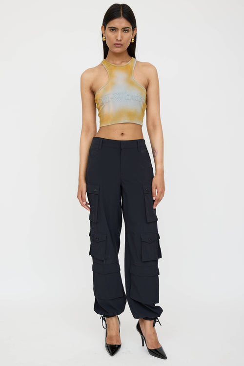 Off-White Ribbed Cropped Tank