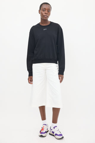 Off-White SS 2019 Black Rhinestone Logo Sweatshirt