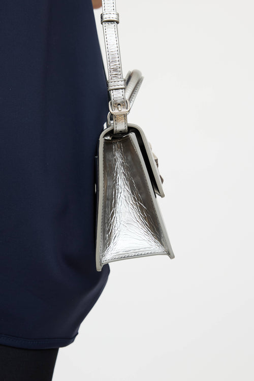 Off-White Leather Jitney 1.4 Metallic Bag