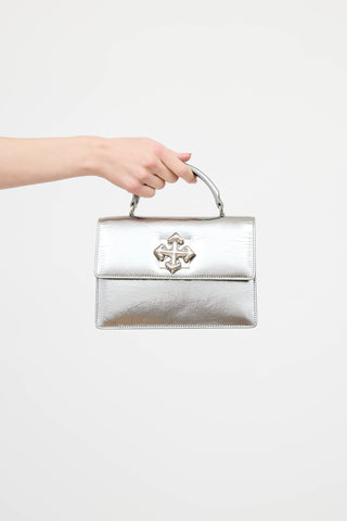 Off-White Leather Jitney 1.4 Metallic Bag