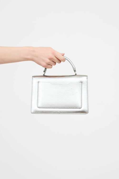 Off-White Leather Jitney 1.4 Metallic Bag
