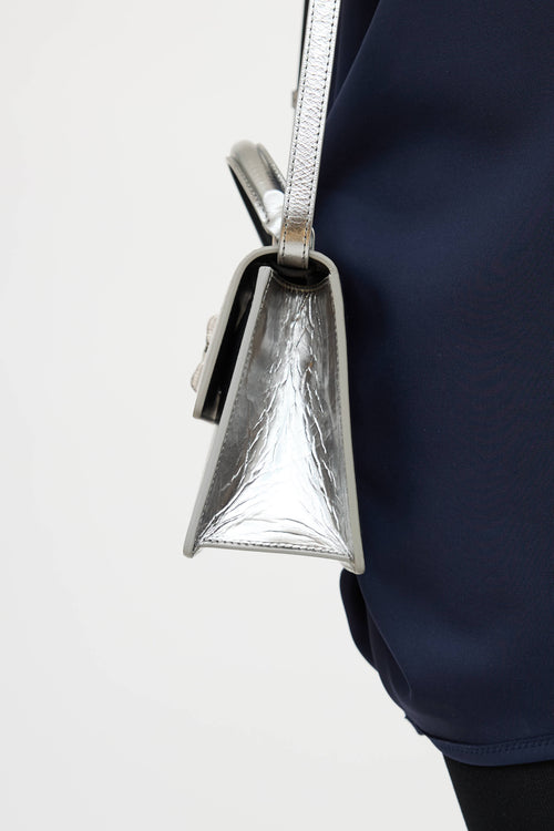 Off-White Leather Jitney 1.4 Metallic Bag