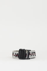 Off-White Silver Industrial Logo Long Belt