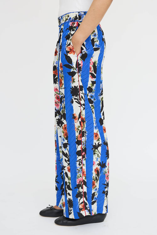 Off-White Striped Floral Co-Ord Set
