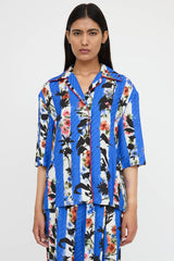 Off-White Striped Floral Co-Ord Set