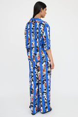 Off-White Striped Floral Co-Ord Set