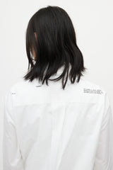 Off-White White & Black Asymmetrical Wrap Shirt