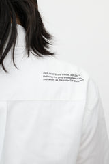 Off-White White & Black Asymmetrical Wrap Shirt