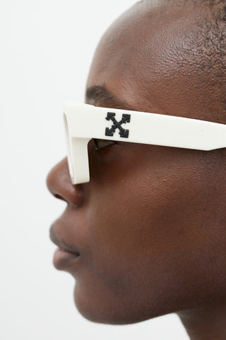 Off-White White & Blue OERI022 Rectangular Sunglasses