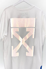 Off-White White & Blue Reflective Logo T-Shirt