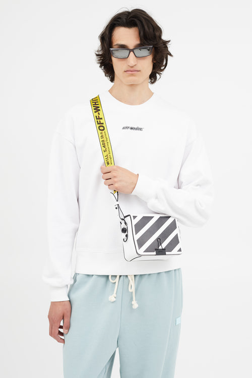 Off-White White Diagonal Binder Clip Bag