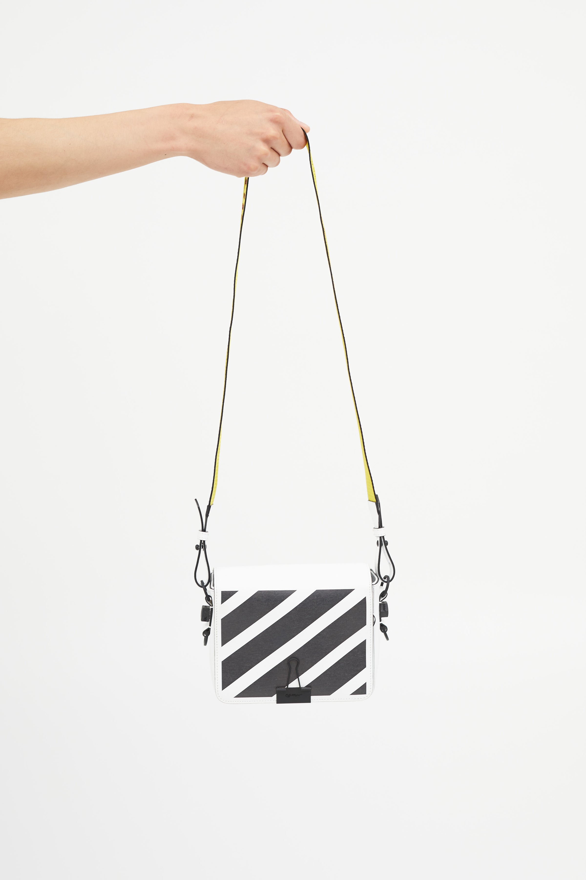 Off-White Mini Diagonals Binder Clip Bag