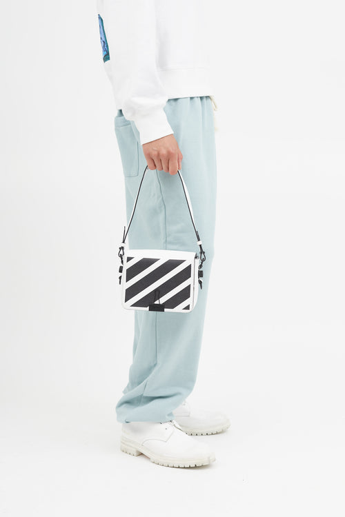 Off-White White Diagonal Binder Clip Bag