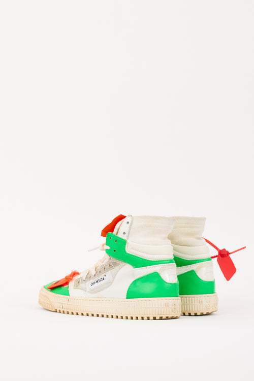 Off-White White & Multicolour Canvas & Leather Off-Court 3.0 High Sneaker