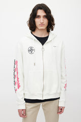 Off-White White & Multicolour Impressionism Logo Hoodie