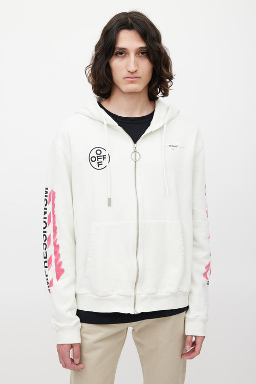 Off-White White & Multicolour Impressionism Logo Hoodie