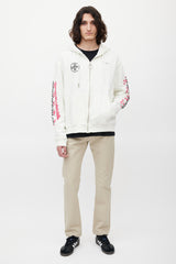 Off-White White & Multicolour Impressionism Logo Hoodie