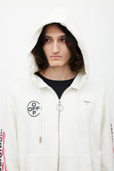 Off-White White & Multicolour Impressionism Logo Hoodie