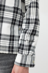 Off-White White & Multicolour Plaid Hooded Jacket
