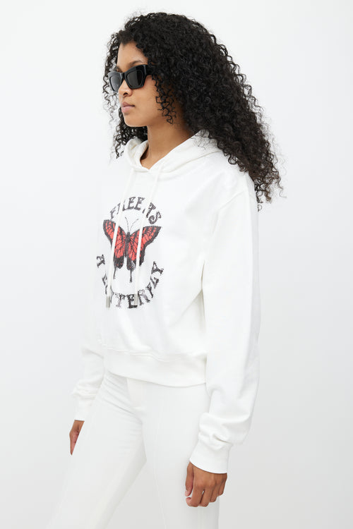 Off-White White Sequin Butterfly Hoodie