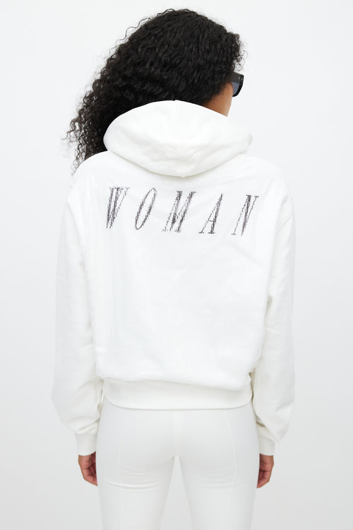 Off-White White Sequin Butterfly Hoodie