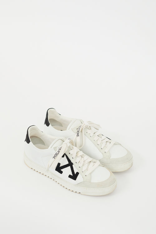 Off-White White & Black Leather Cup Sole 2.0 Logo Sneaker