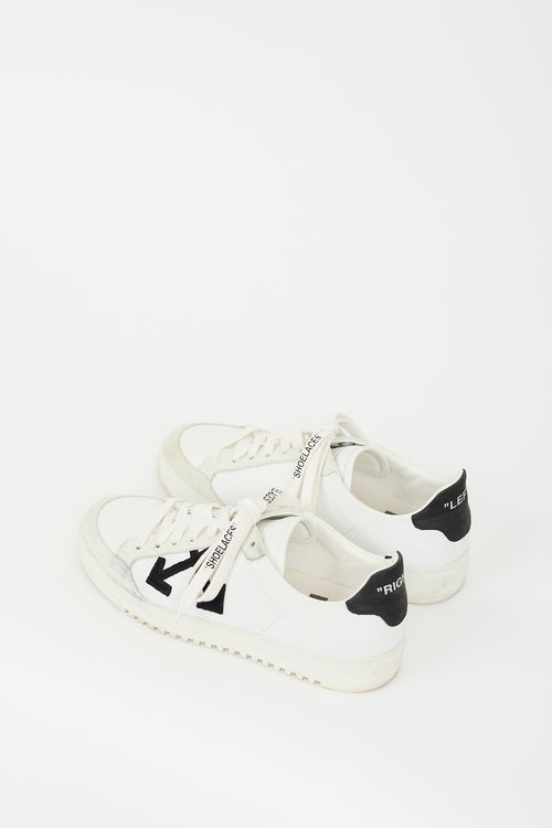 Off-White White & Black Leather Cup Sole 2.0 Logo Sneaker