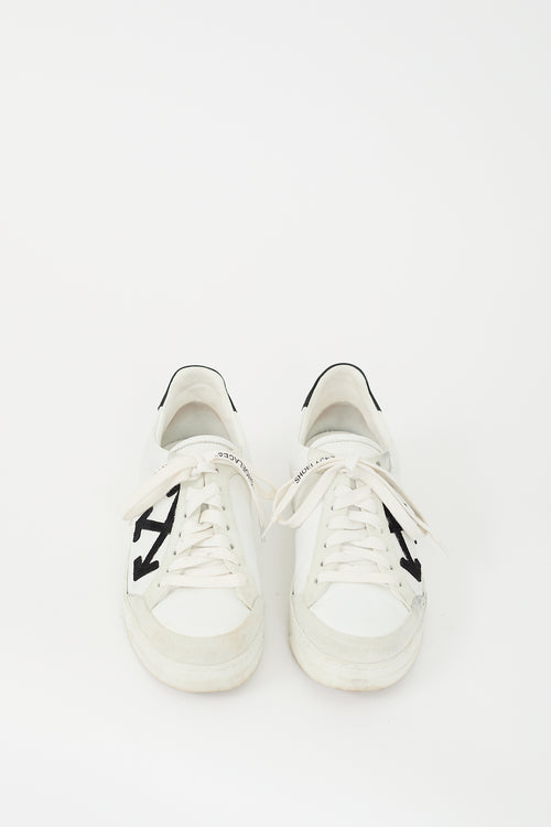 Off-White White & Black Leather Cup Sole 2.0 Logo Sneaker