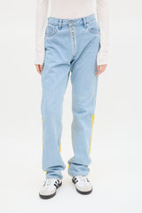 Off-White X Levis Blue & Yellow Panelled Jeans