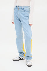 Off-White X Levis Blue & Yellow Panelled Jeans