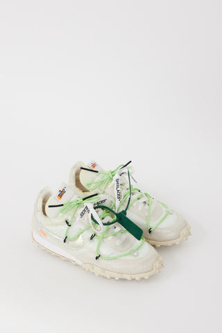 Off-White X Nike White & Multicolour Waffle Racer Sneaker