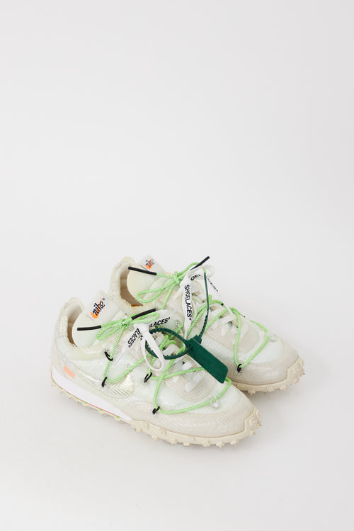 Off-White X Nike White & Multicolour Waffle Racer Sneaker