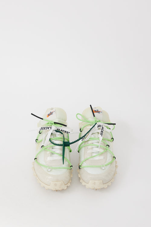 Off-White X Nike White & Multicolour Waffle Racer Sneaker