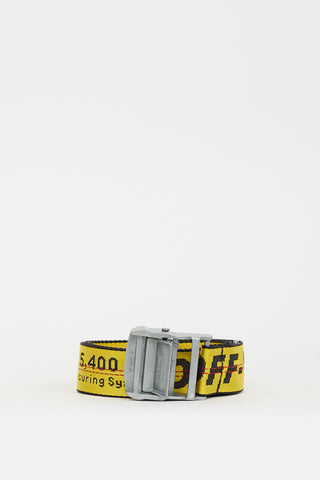 Off-White Yellow Industrial Logo Short Belt