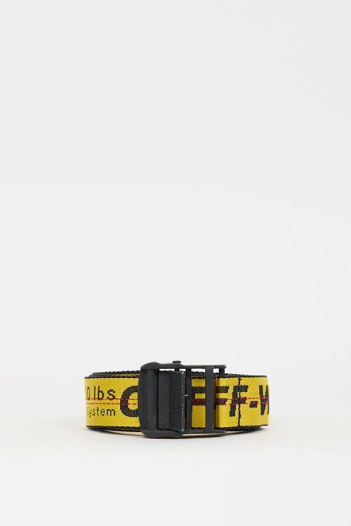 Off-White Yellow & Black Industrial Logo Long Belt