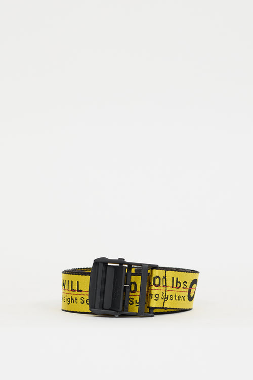 Off-White Yellow & Black Industrial Logo Long Belt