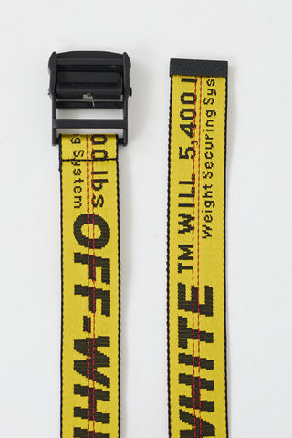 Off-White Yellow & Black Industrial Logo Long Belt