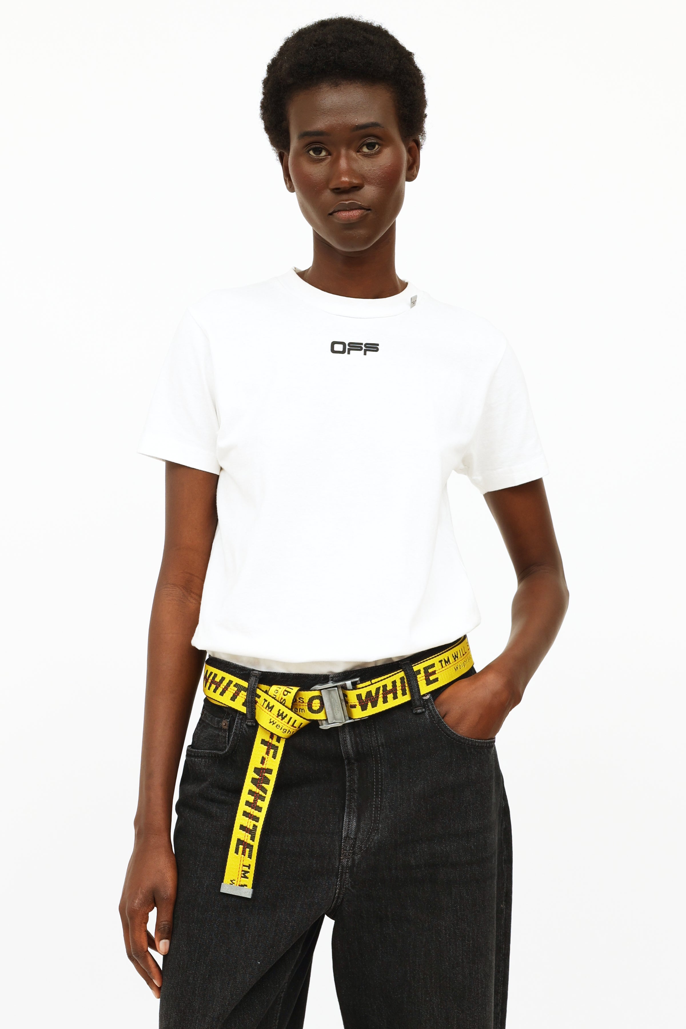 Off-White // Yellow Logo Industrial Belt – VSP Consignment