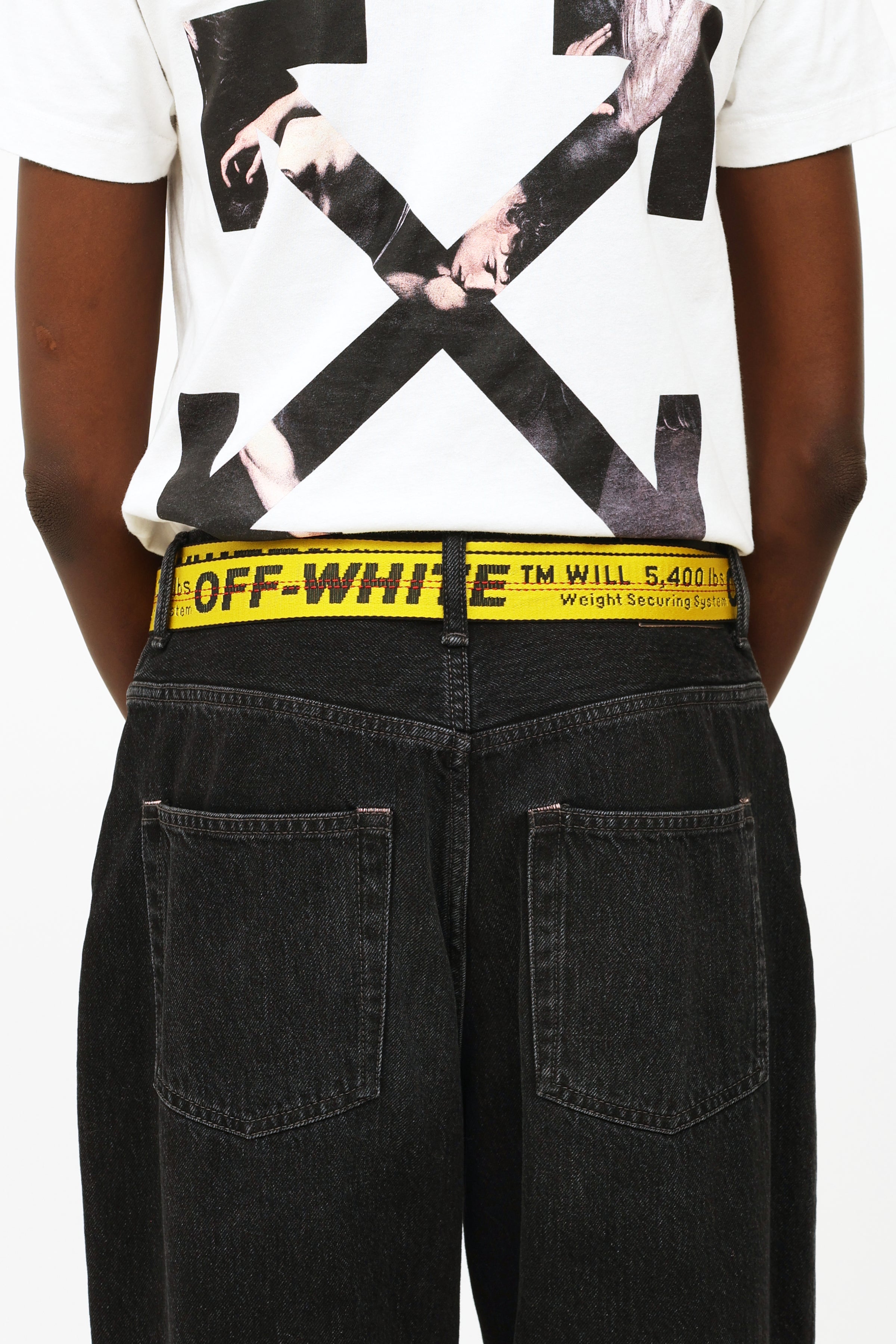 OFF-WHITE New Logo Industrial Belt Belt Yellow Black