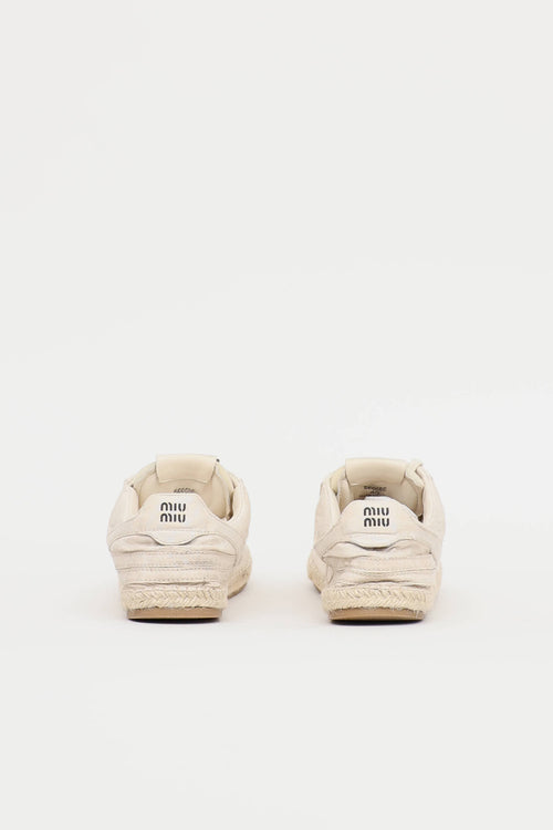 Miu Miu Ecru Gymnasium Sneaker