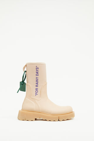 Off-White Beige "For Rainy Days"  Boot