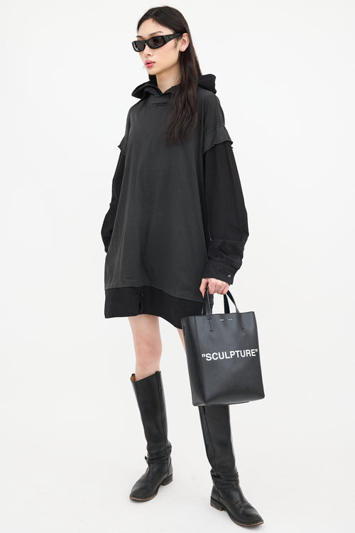 Off-White Leather "Sculpture" Tote Bag