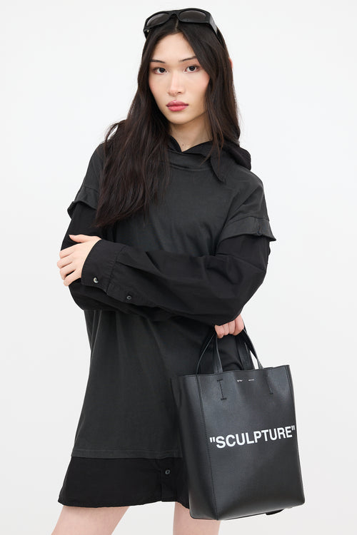 Off-White Leather "Sculpture" Tote Bag